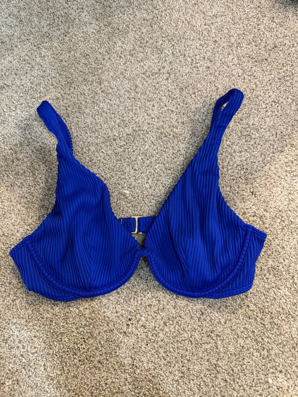 Hollister Royal Blue Ribbed Underwire Bikini Top